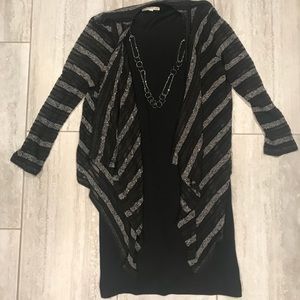 Black Dress with attached sweater and necklace